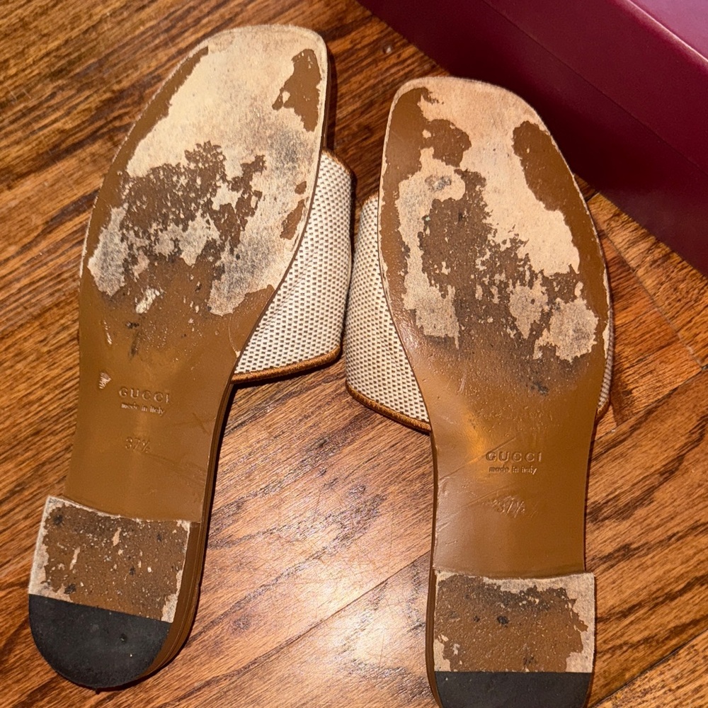 Gucci Brown and Cream Slide Sandals for Women - Picture 4 of 5